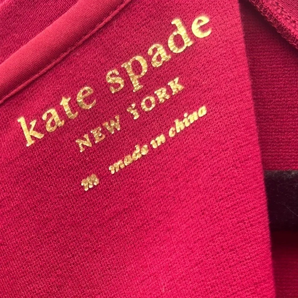Kate Spade Colorblock Bell Sleeve Ponte Dress Cranberry Burgundy Size M